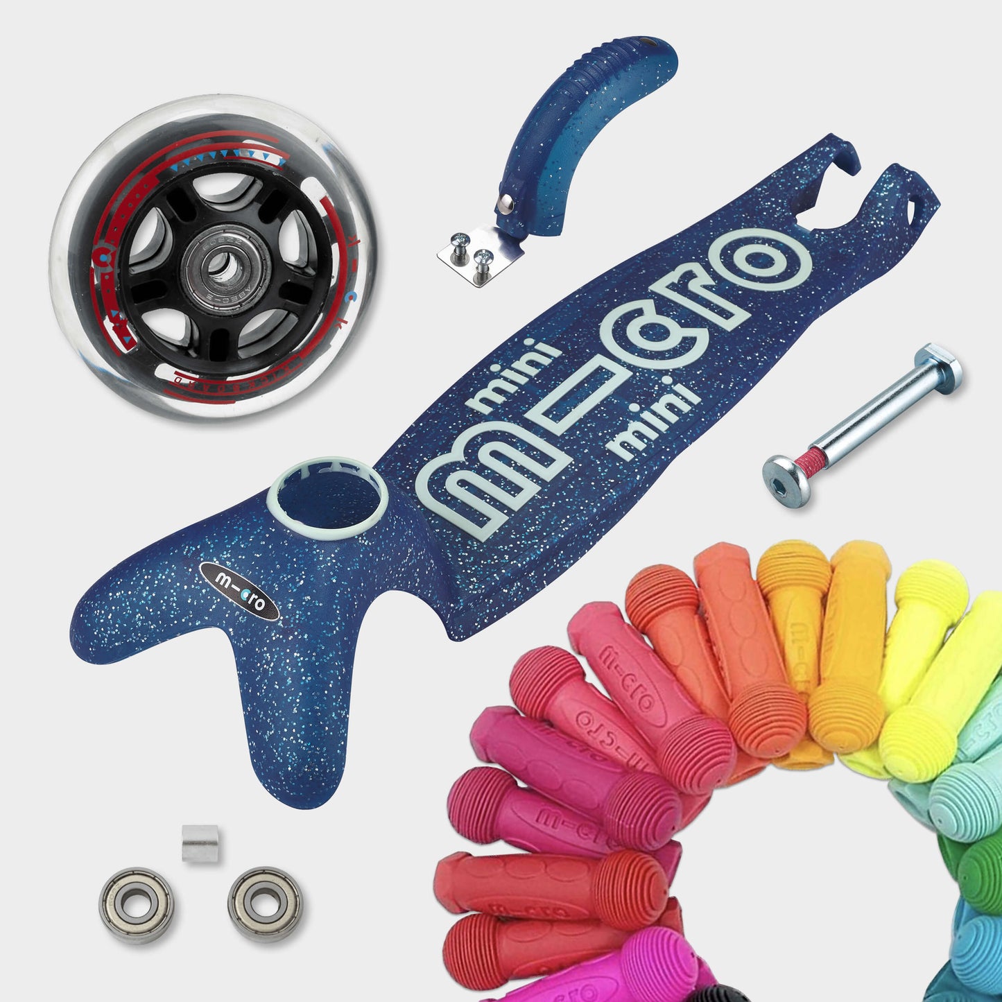 Mini Micro Foldable Orion LED Scooter: Blue