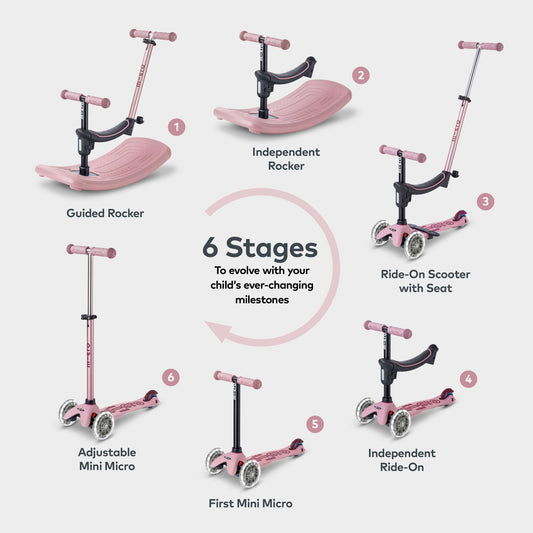 Mini Micro 4in1 with indoor rocker: Rose Pink
