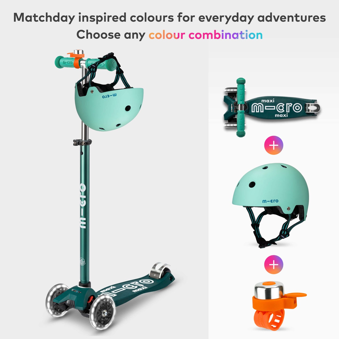 Golden Glen Set: Micro Maxi LED, Plain Helmet and Bell