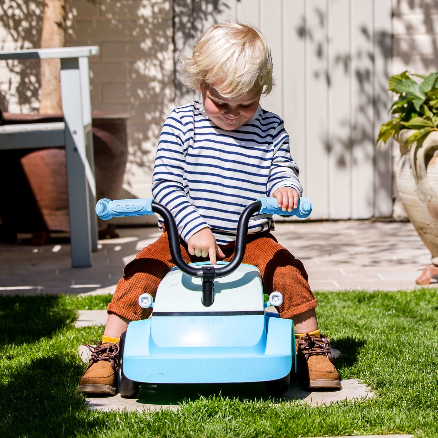 Mini Microlino Ride-On Car: Blue