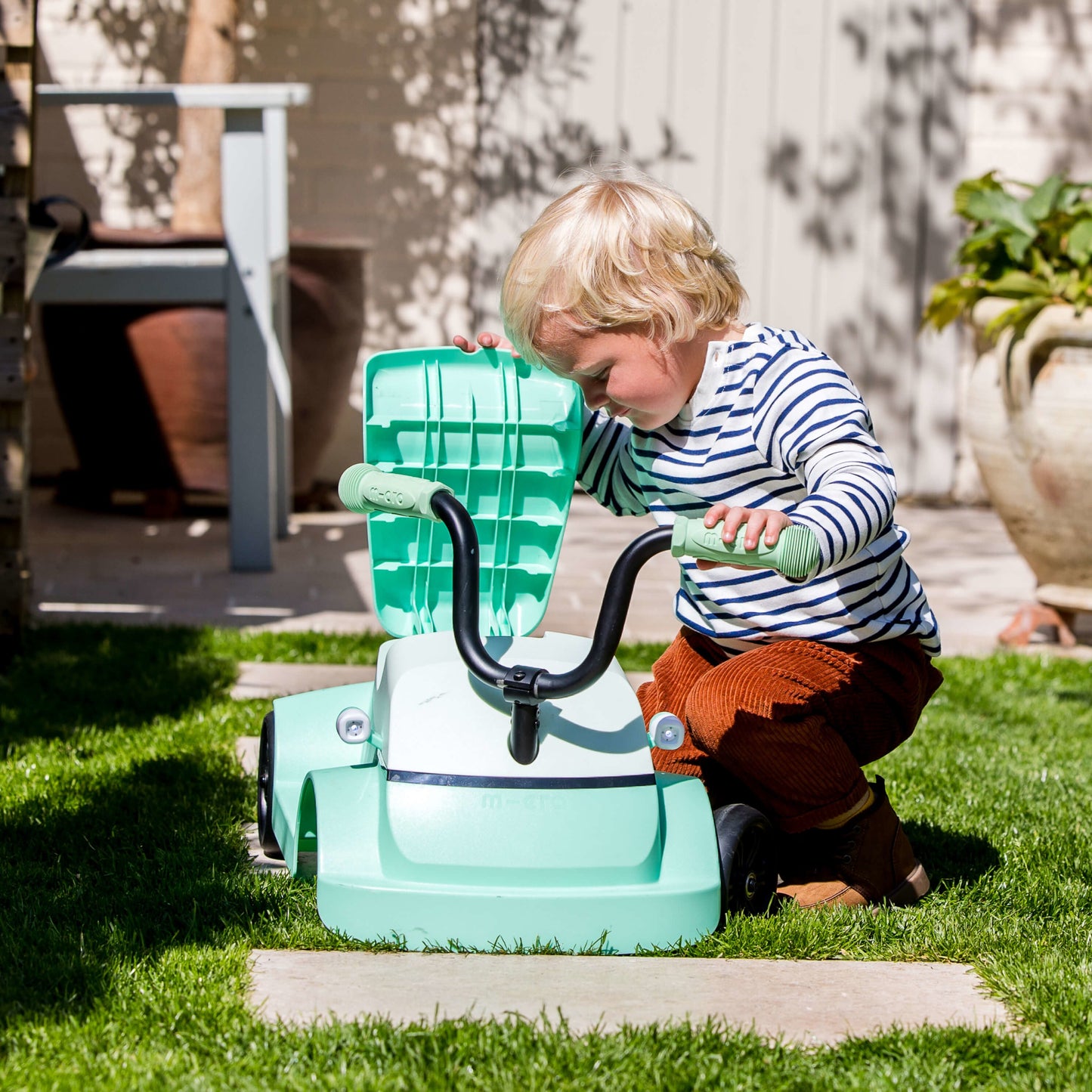 Mini Microlino Ride-On Car: Mint Green