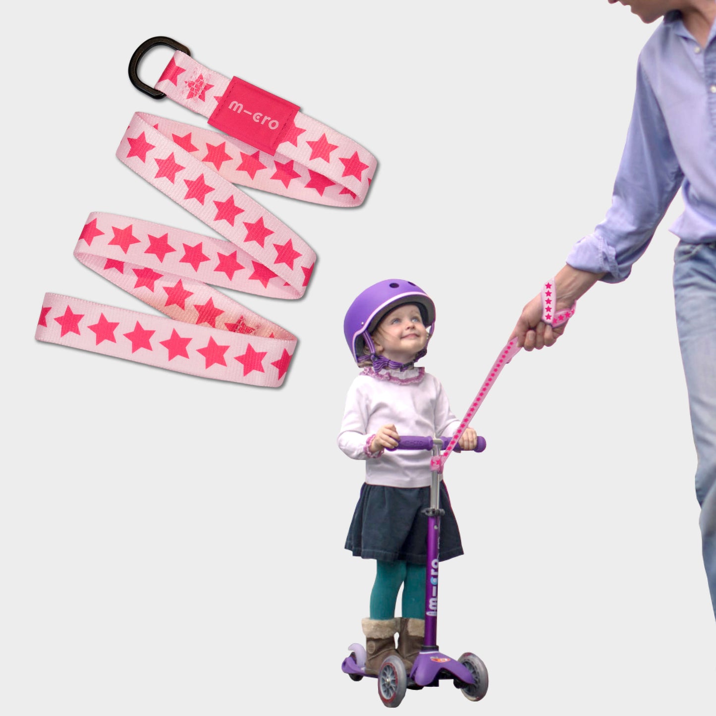 Helmet, Pull & Carry, Bell: Pink Star