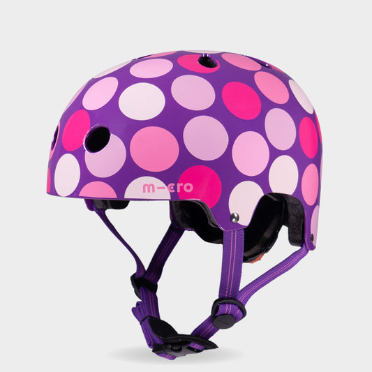 Printed Helmet for Bike and Scooters: Purple Dot