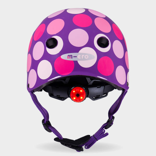 Printed Helmet for Bike and Scooters: Purple Dot