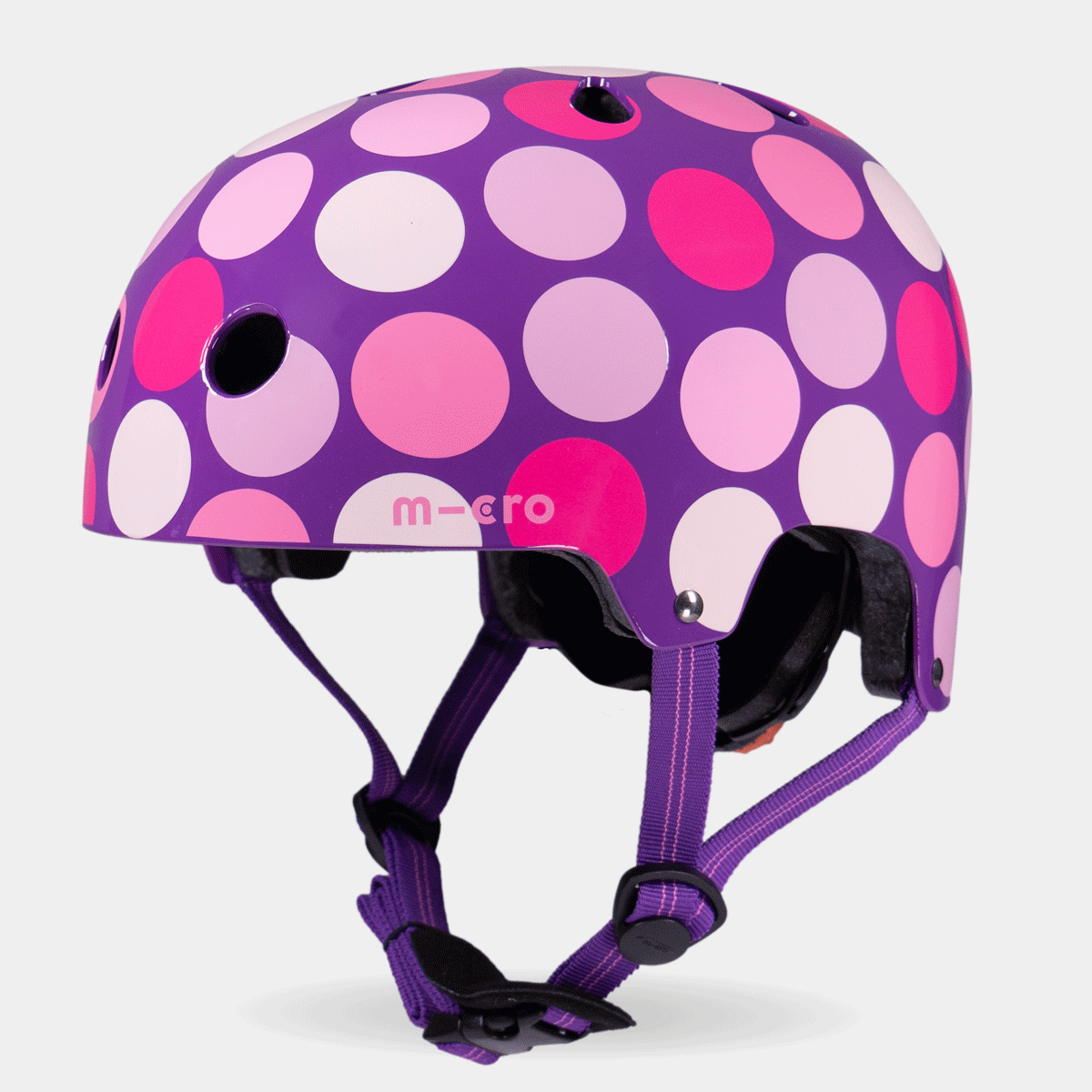 Printed Helmet for Bike and Scooters: Purple Dot