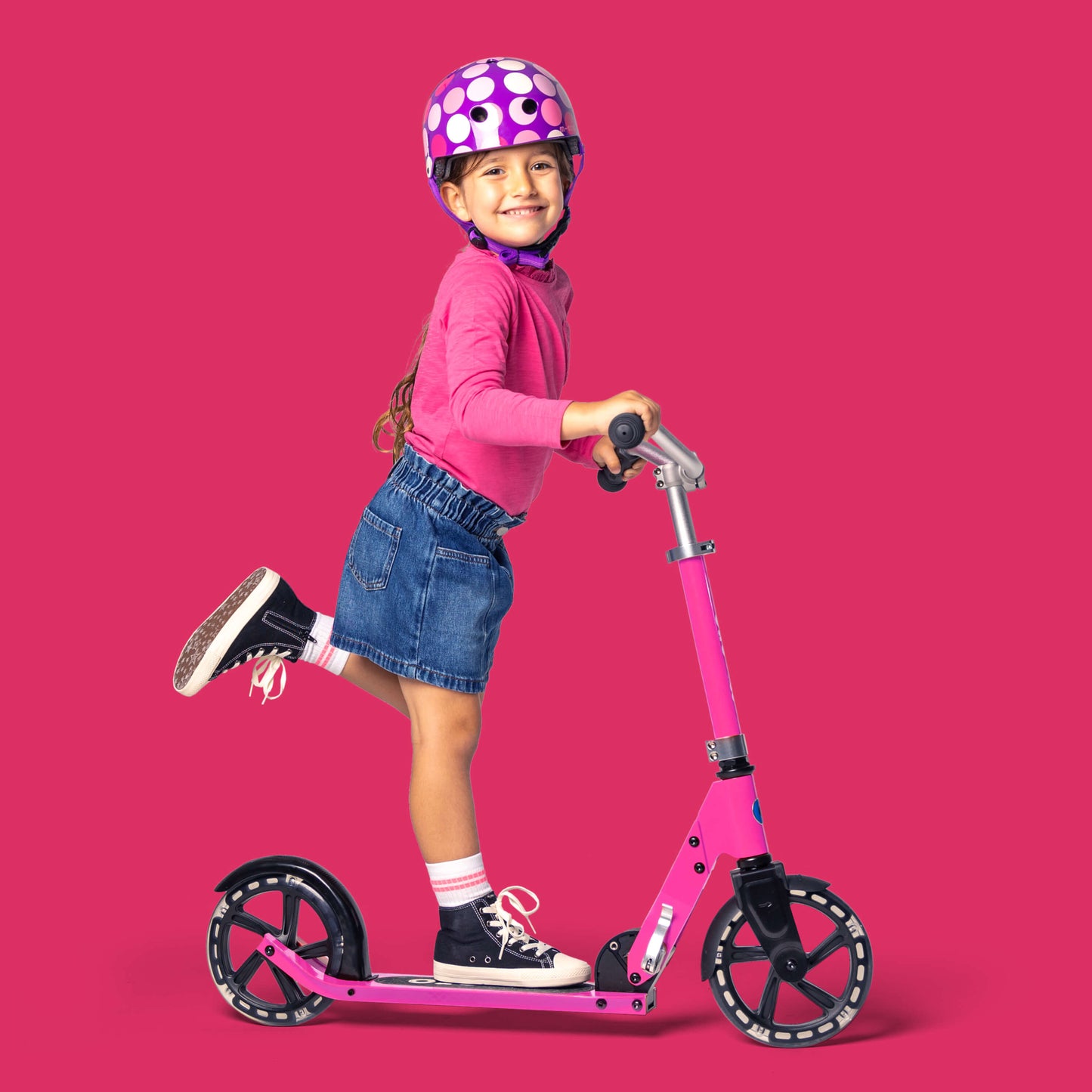 Printed Helmet for Bike and Scooters: Purple Dot