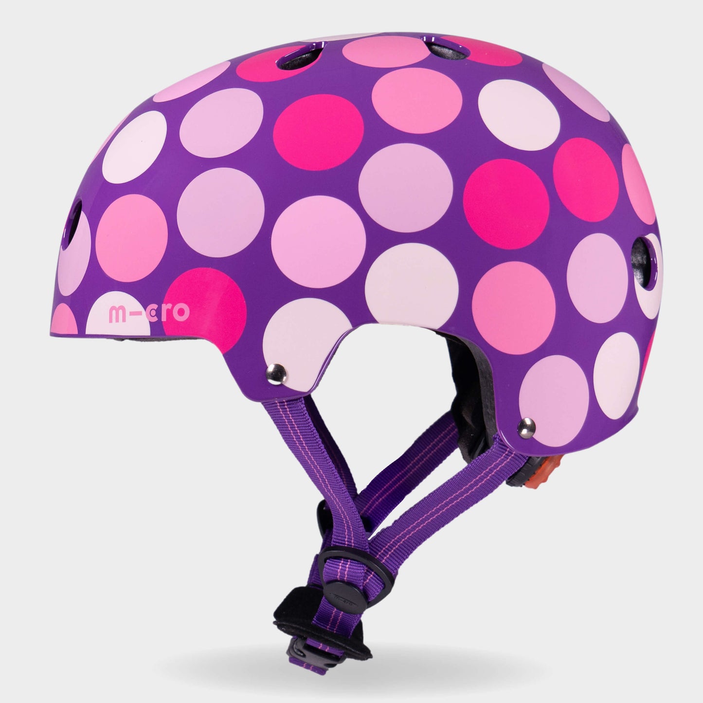 Printed Helmet for Bike and Scooters: Purple Dot