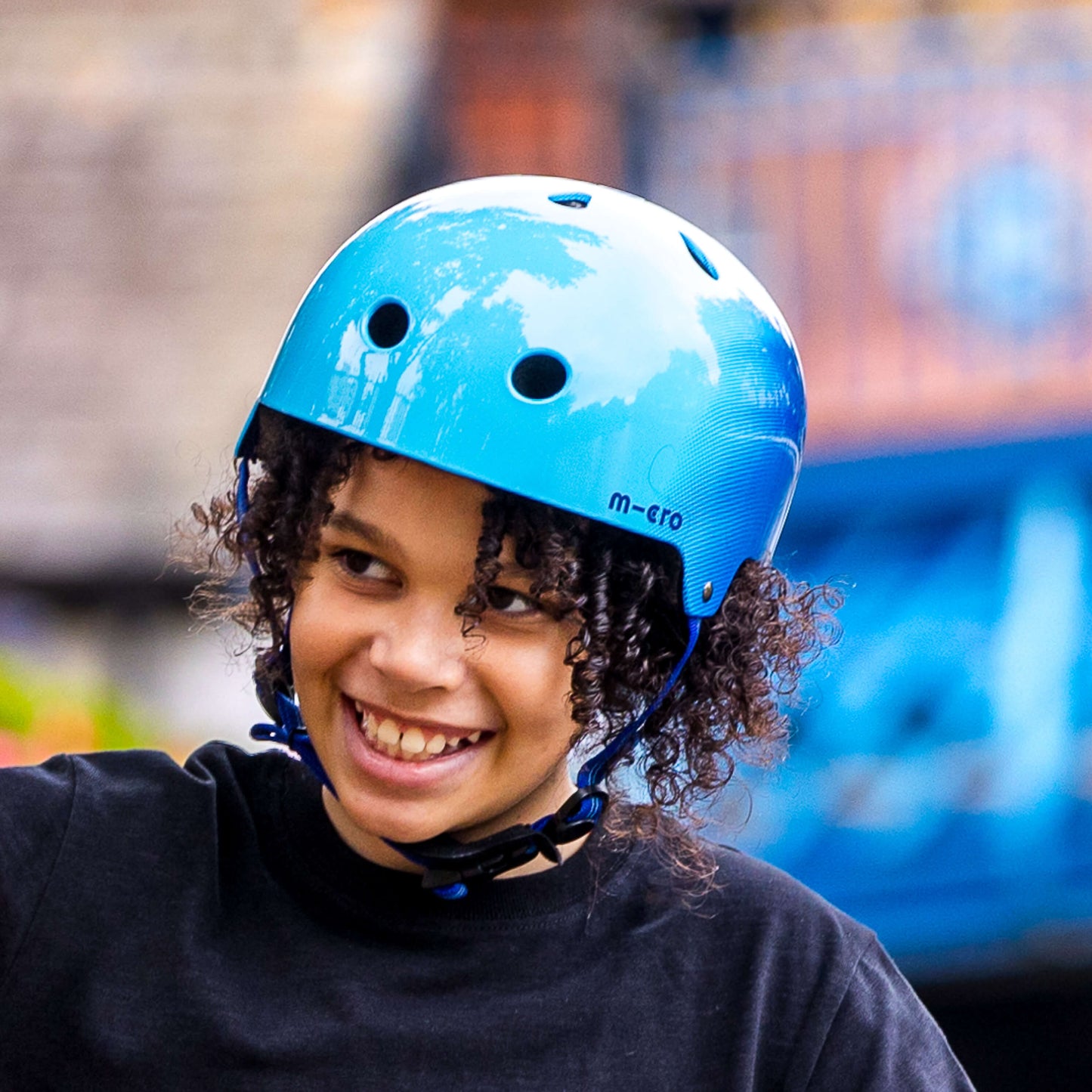 Printed Helmet for Bikes and Scooters: Ombre Blue