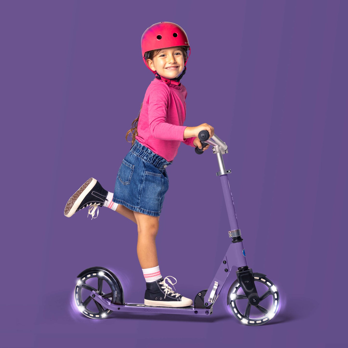 Printed Helmet for Bikes and Scooters: Ombre Purple/Pink