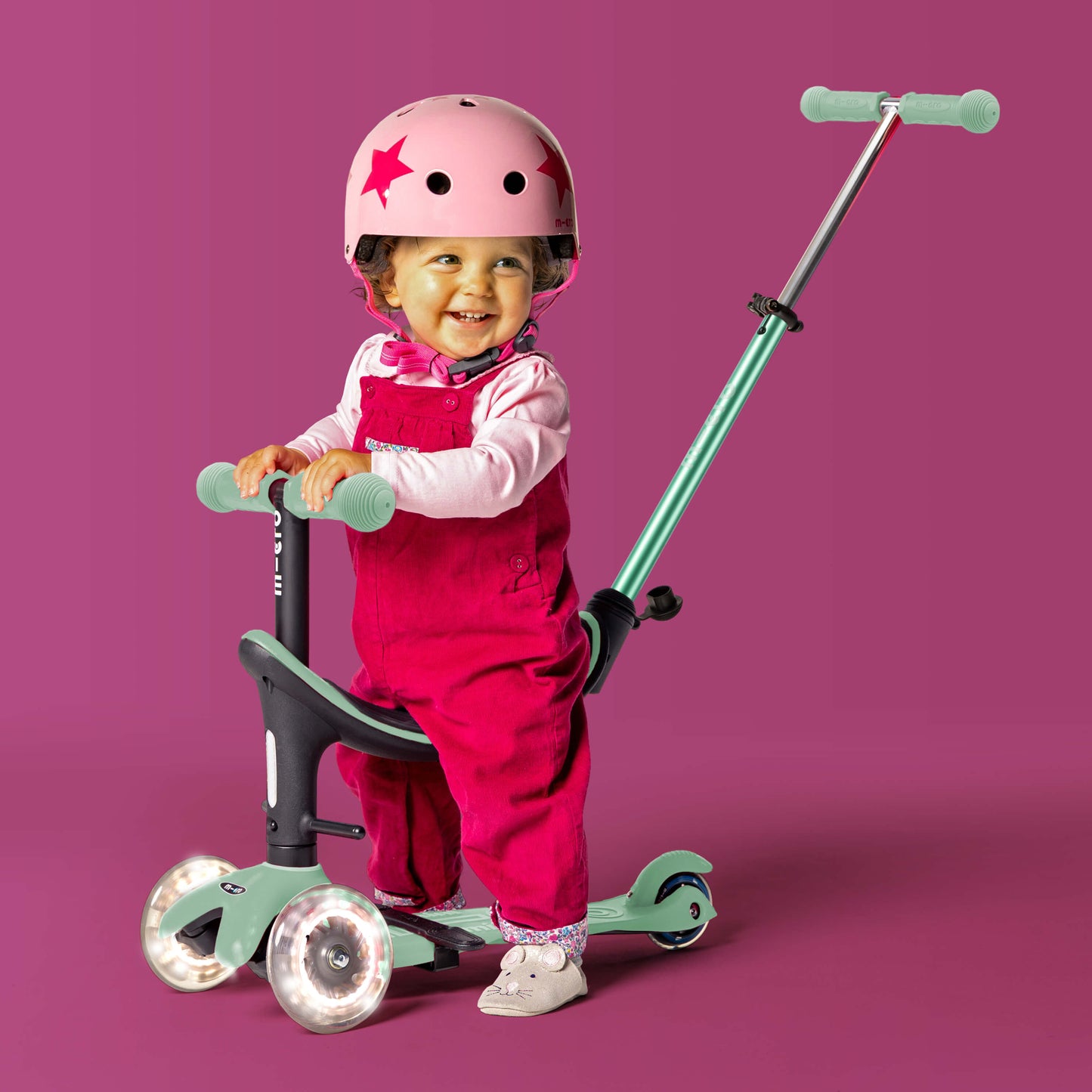 Printed Helmet for Bikes and Scooters: Star Pink