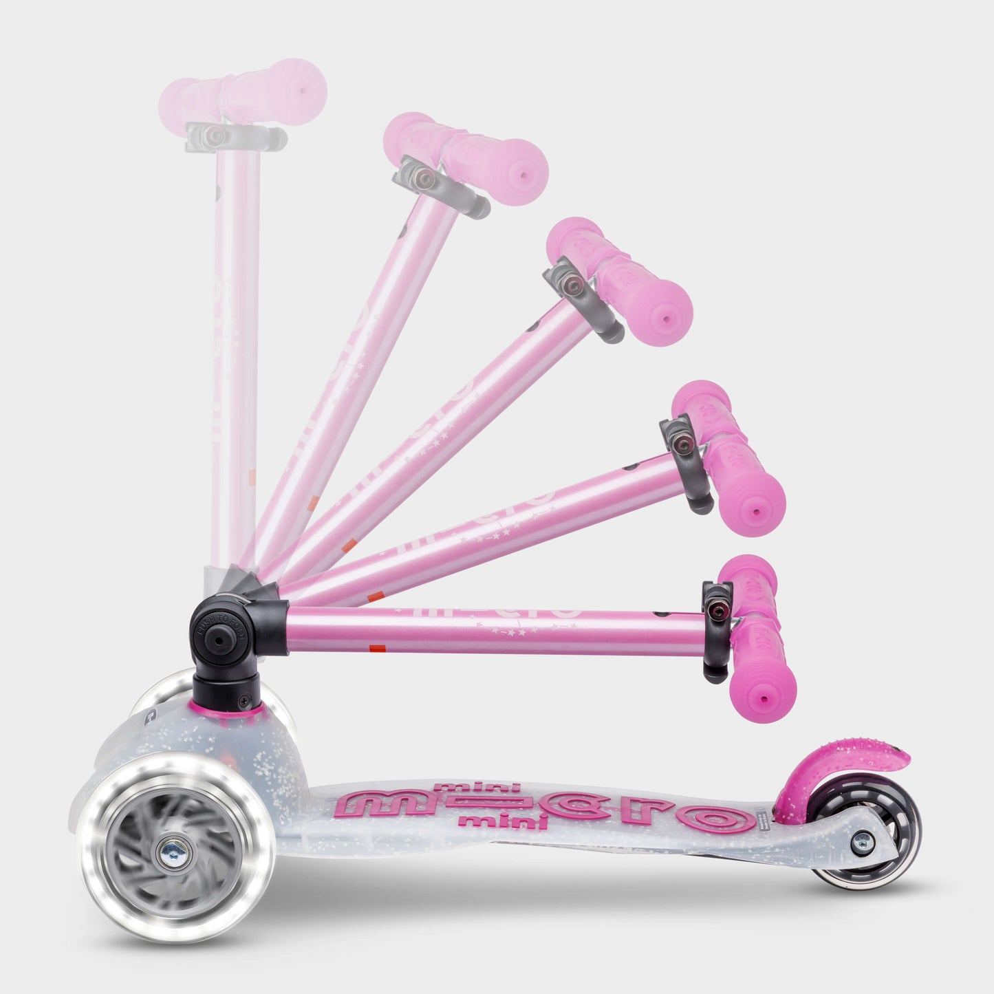 Mini Micro Foldable Orion LED Scooter: Pink