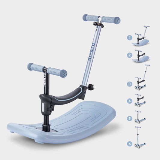 Mini Micro 6in1 Rock & Go Scooter: Soft Blue
