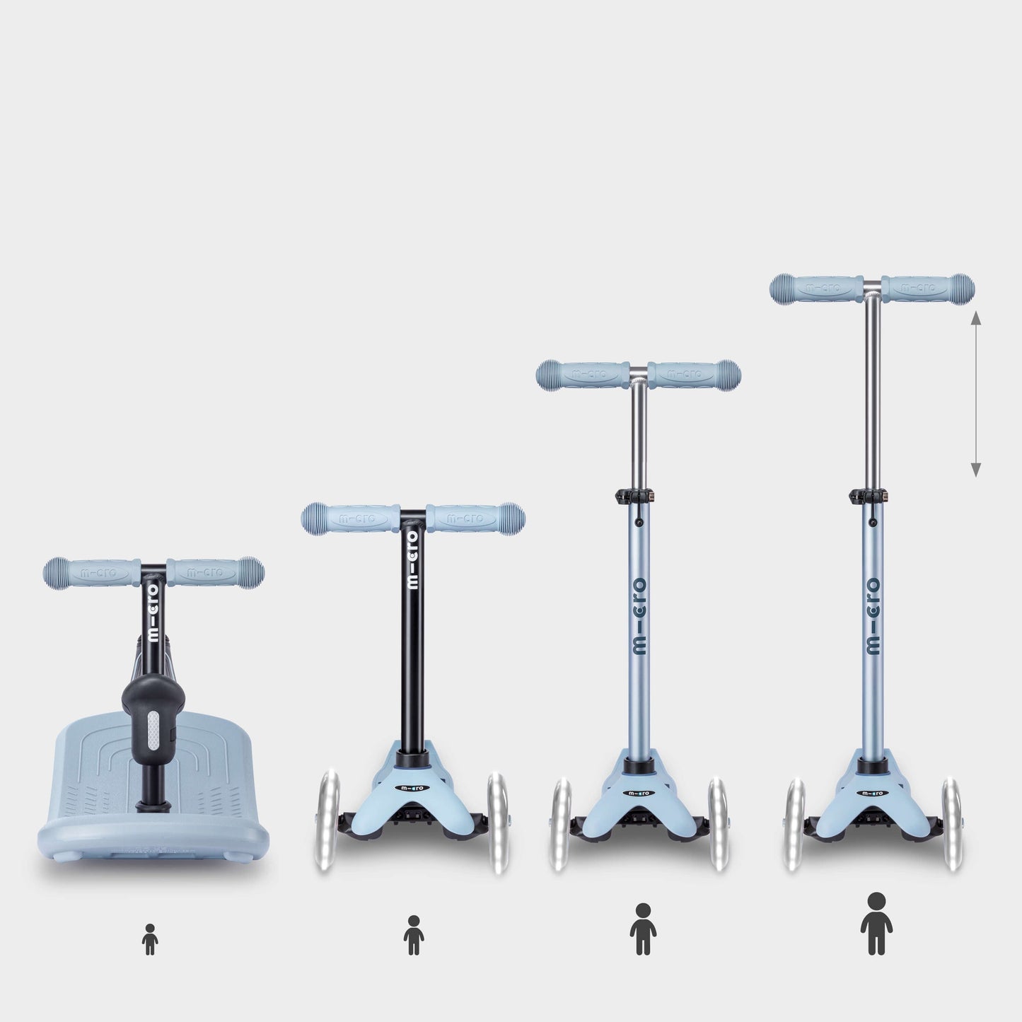 Mini Micro 6in1 Rock & Go Scooter: Soft Blue