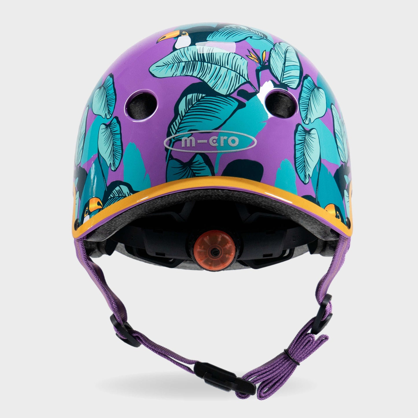 Printed Helmet for Bike and Scooters: Toucan Purple