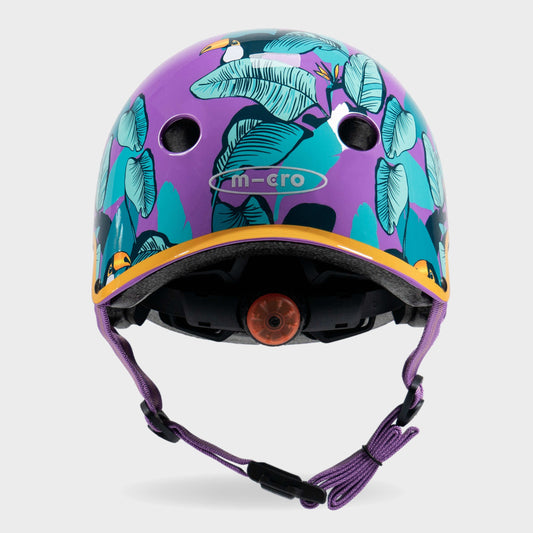 Printed Helmet for Bike and Scooters: Toucan Purple